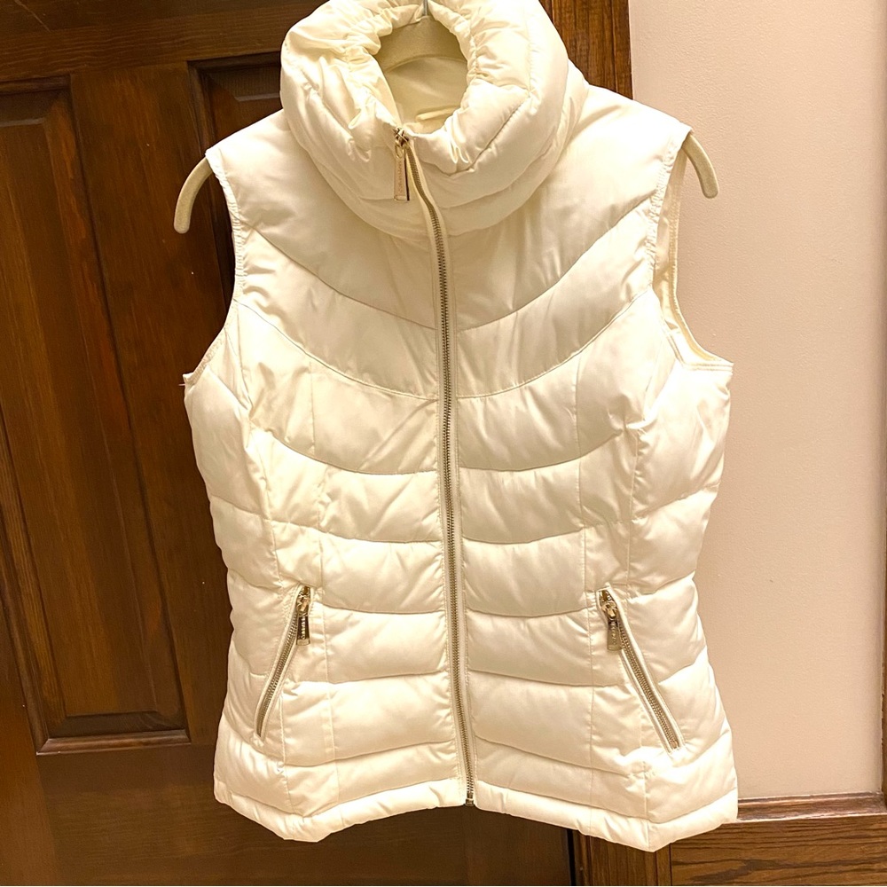 XS Calvin Klein puffer vest, cream, NWOT